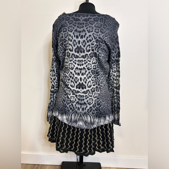 ◾️Vintage Y2K Esha Design Layered Multi Pattern Long Sleeve Dress Leopard - Picture 4 of 5